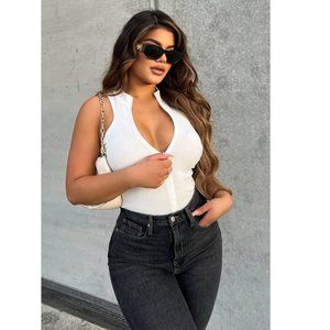 🆕 Grind Time Tank Bodysuit - White NWT